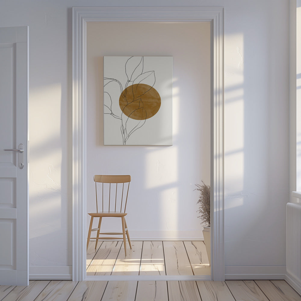 Earthy Line Leaves | Canvas