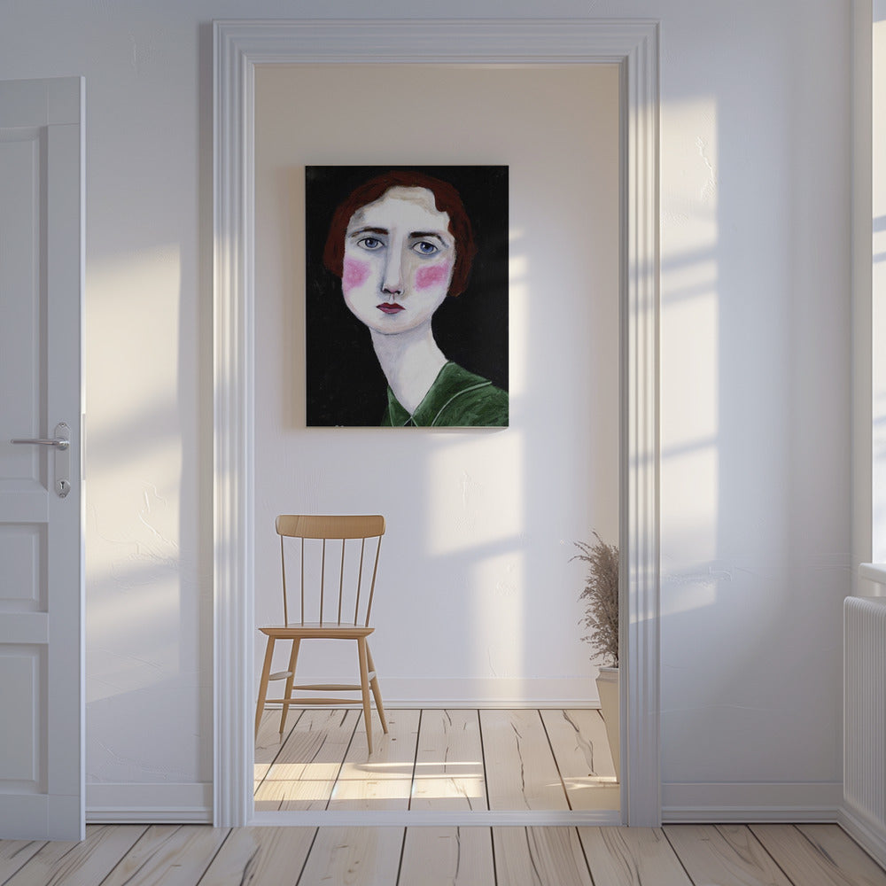 Vintage Woman with pink cheeks | Canvas