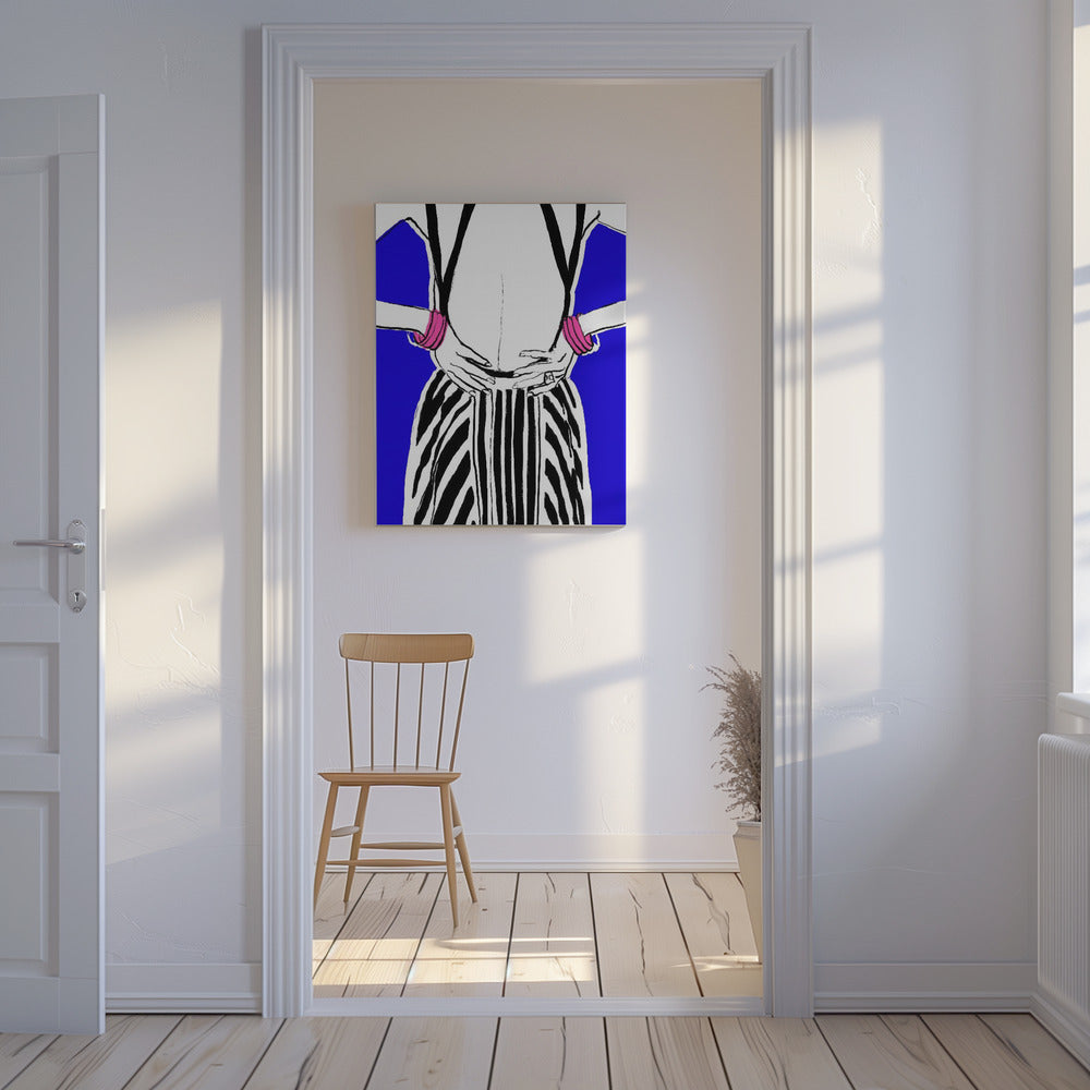 Bold Stripes, Blue Background | Canvas