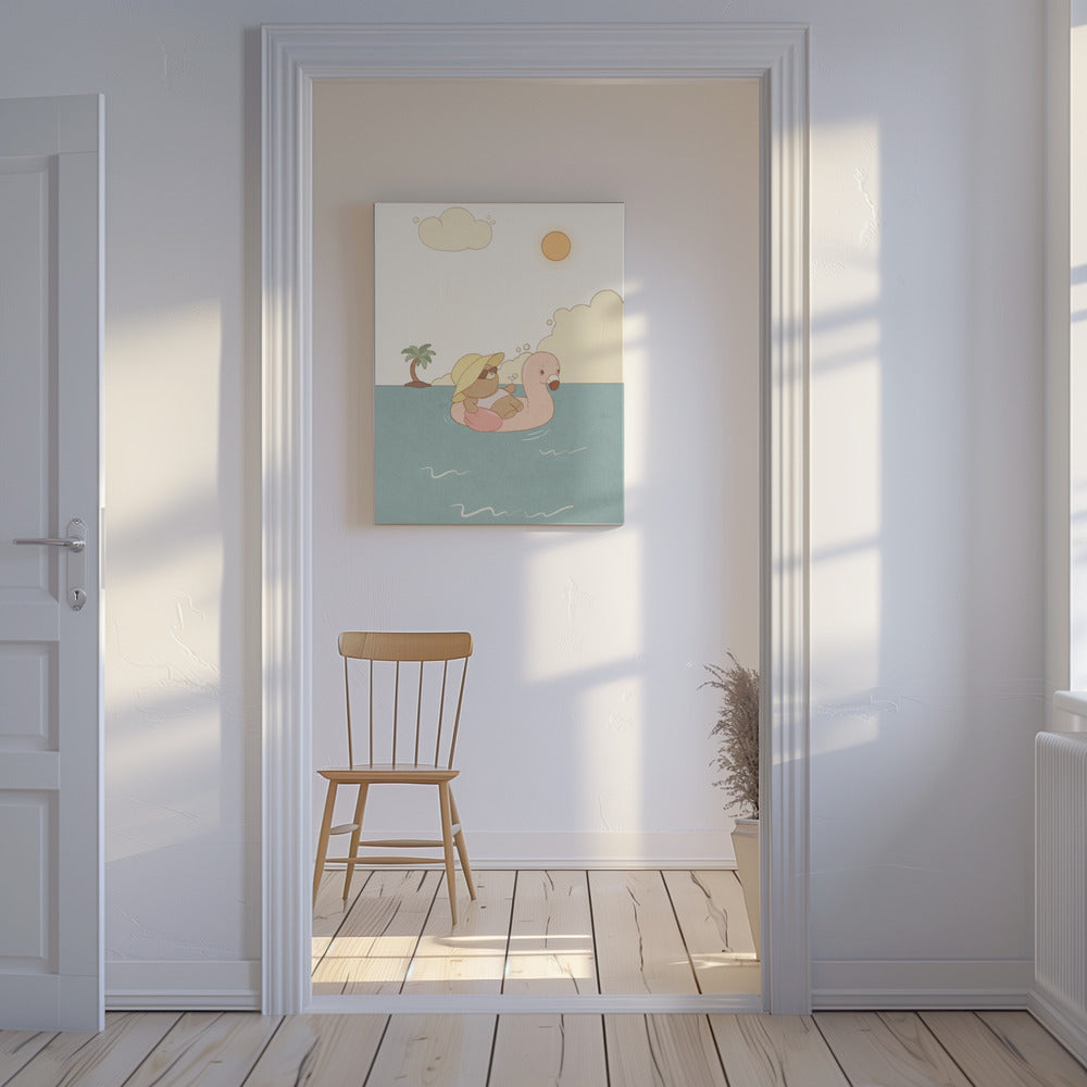 Bear On Summer Beach | Canvas