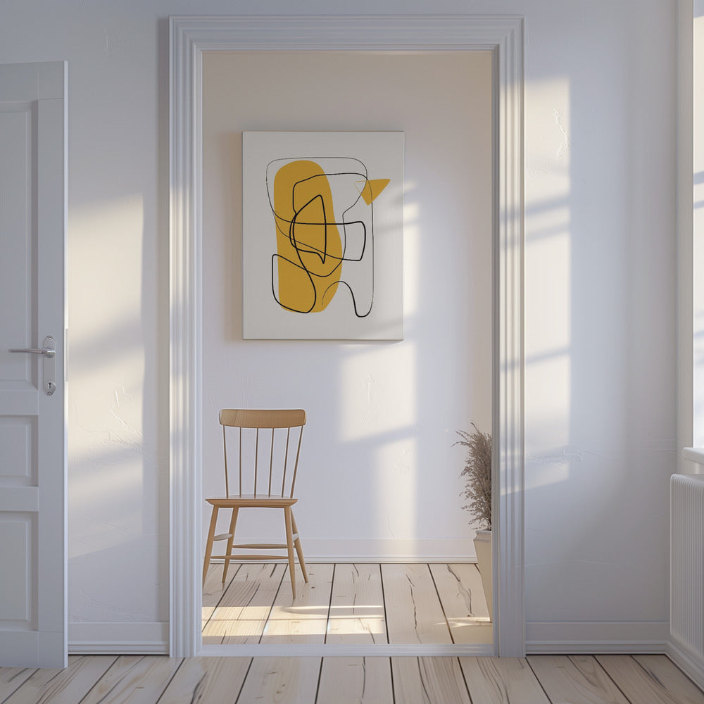 Line Abstract In Yellow | Canvas