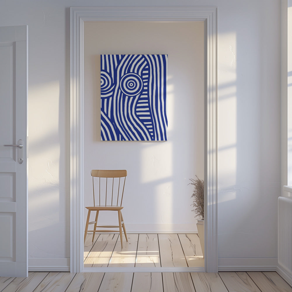 Front Blue and White Striped Nude | Canvas