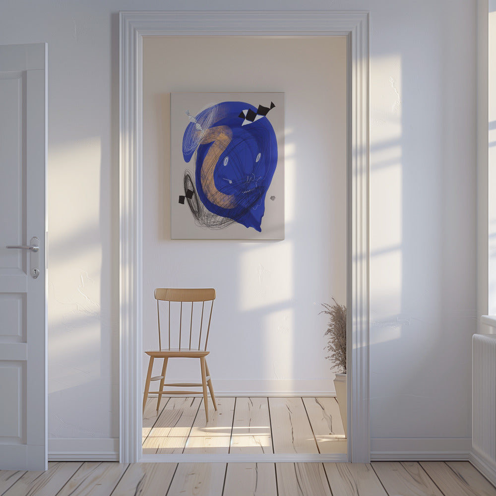 Chaotic Blue Whirl | Canvas