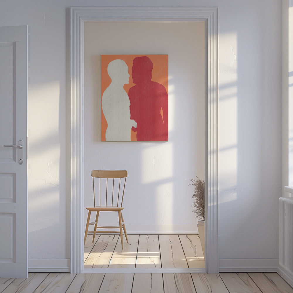 Silhouettes of Two Figures | Canvas