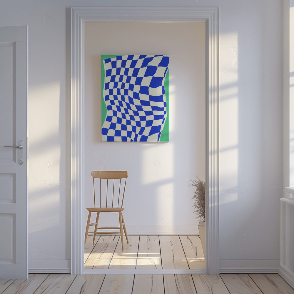 Blue Checker Pattern | Canvas