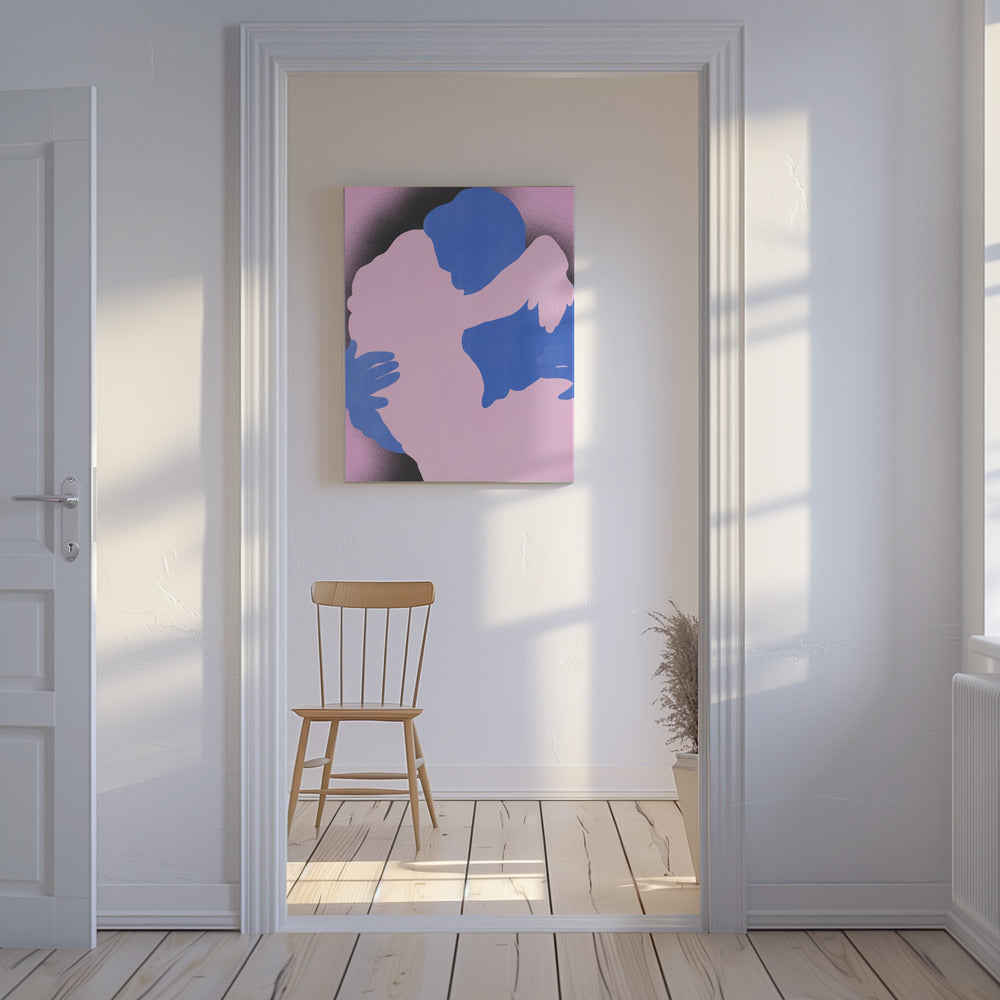 Two Abstract Figures in an Embrace | Canvas