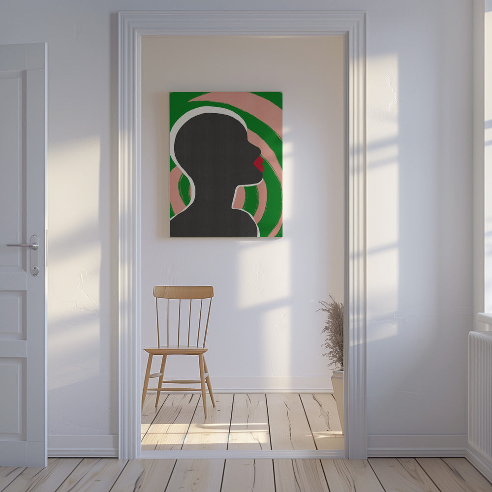 Anonymous Portrait In Green Spiral | Canvas