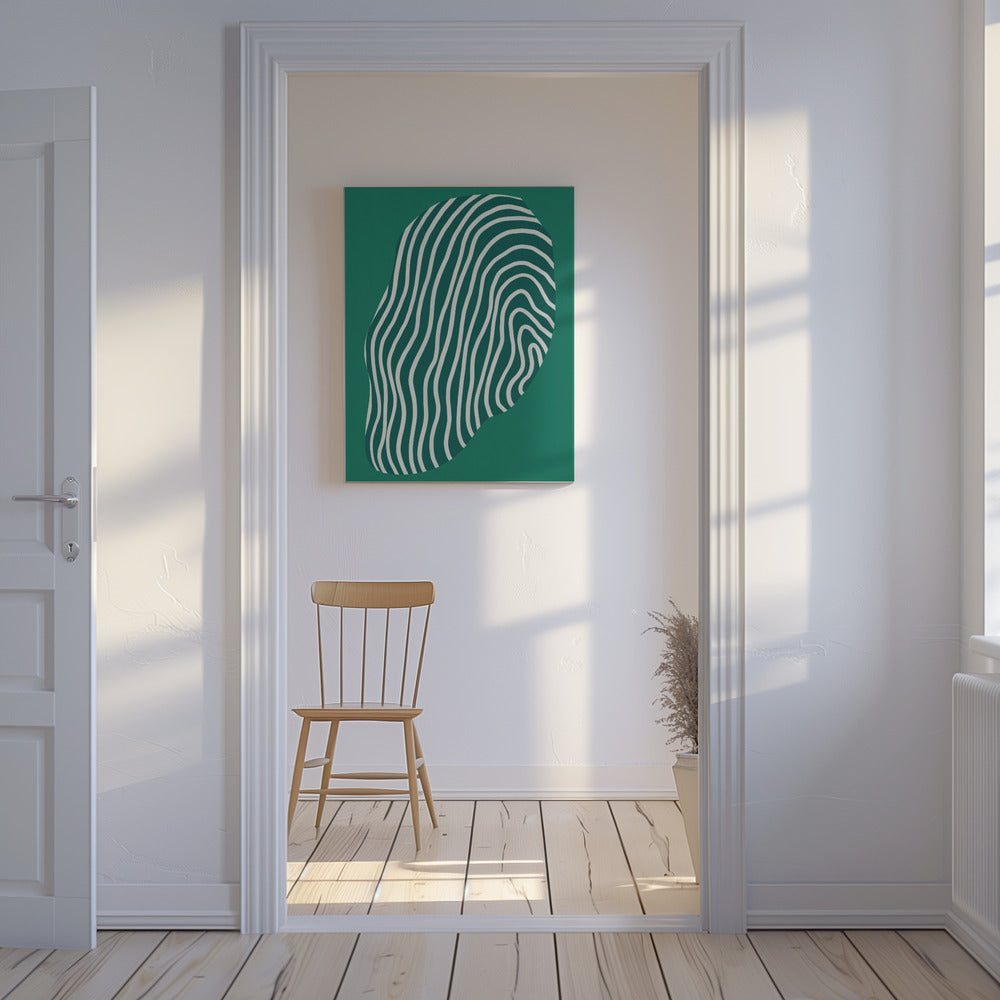 Line art confined in space-green | Canvas