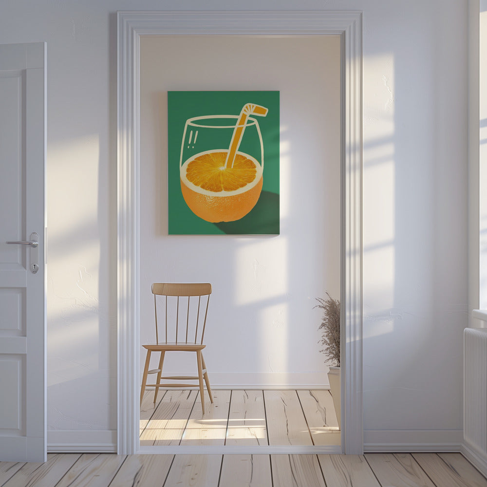 Vibrant Orange Cleverly Illustrated | Canvas