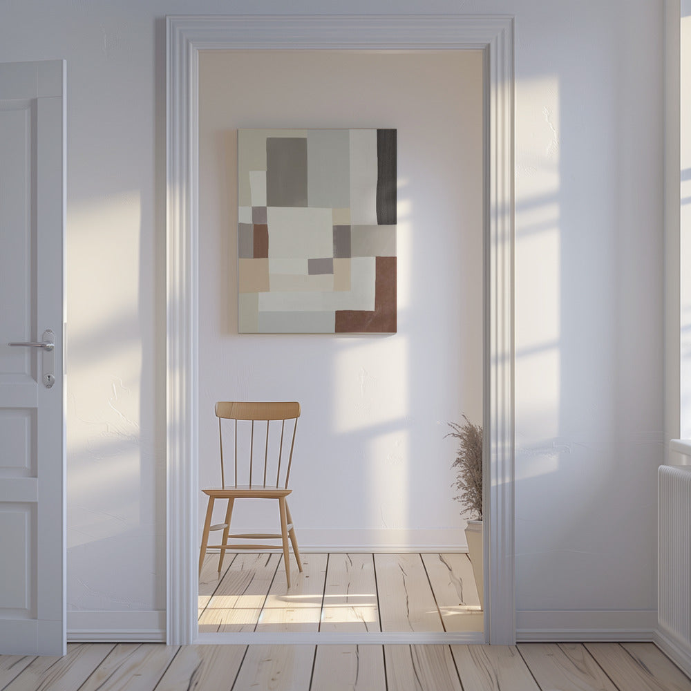 Neutral color geometrical abstract 02 | Canvas