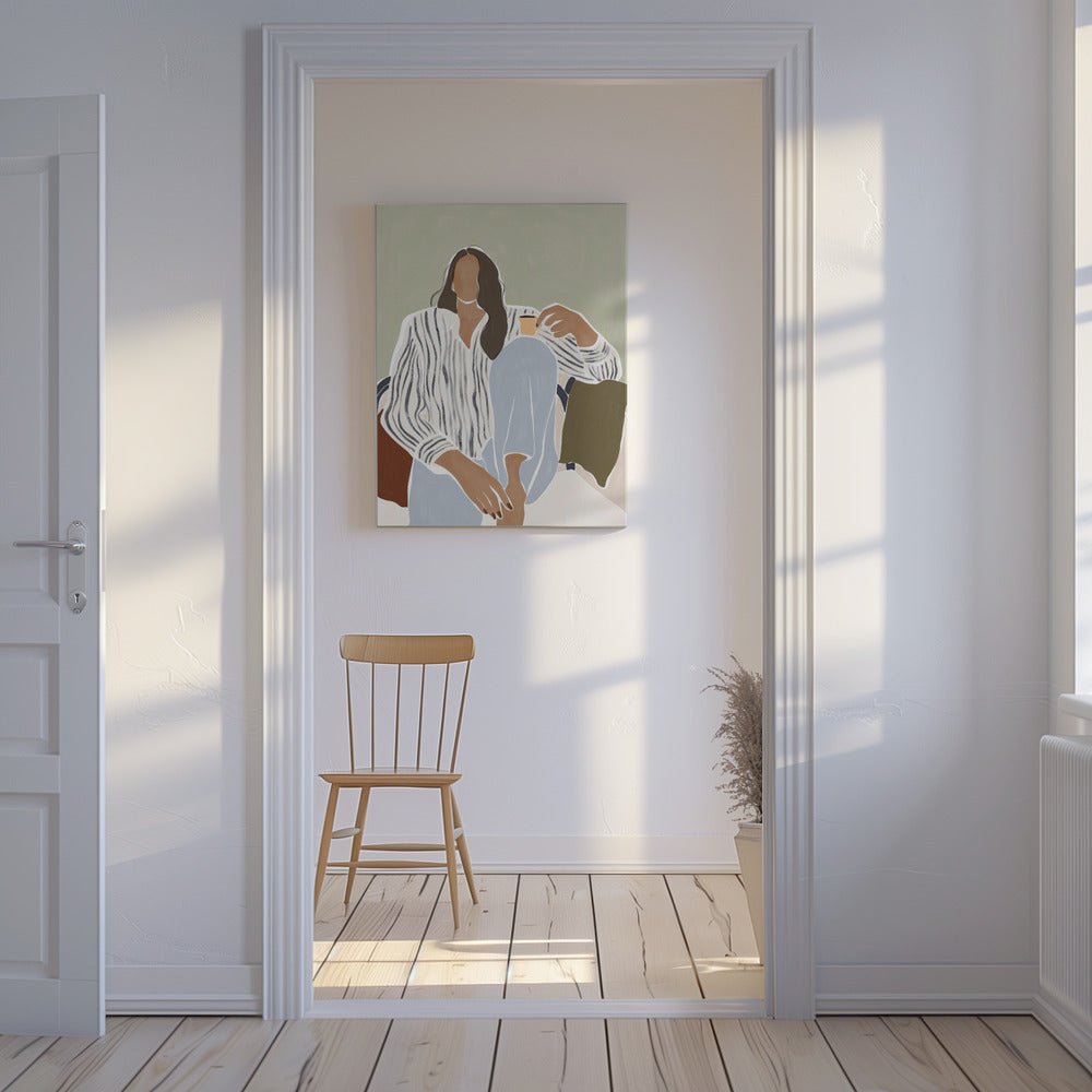 Woman Enjoying a Cup of Espresso | Canvas