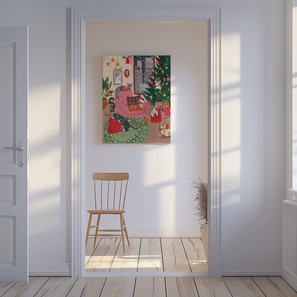 Christmas Cats in NY | Canvas