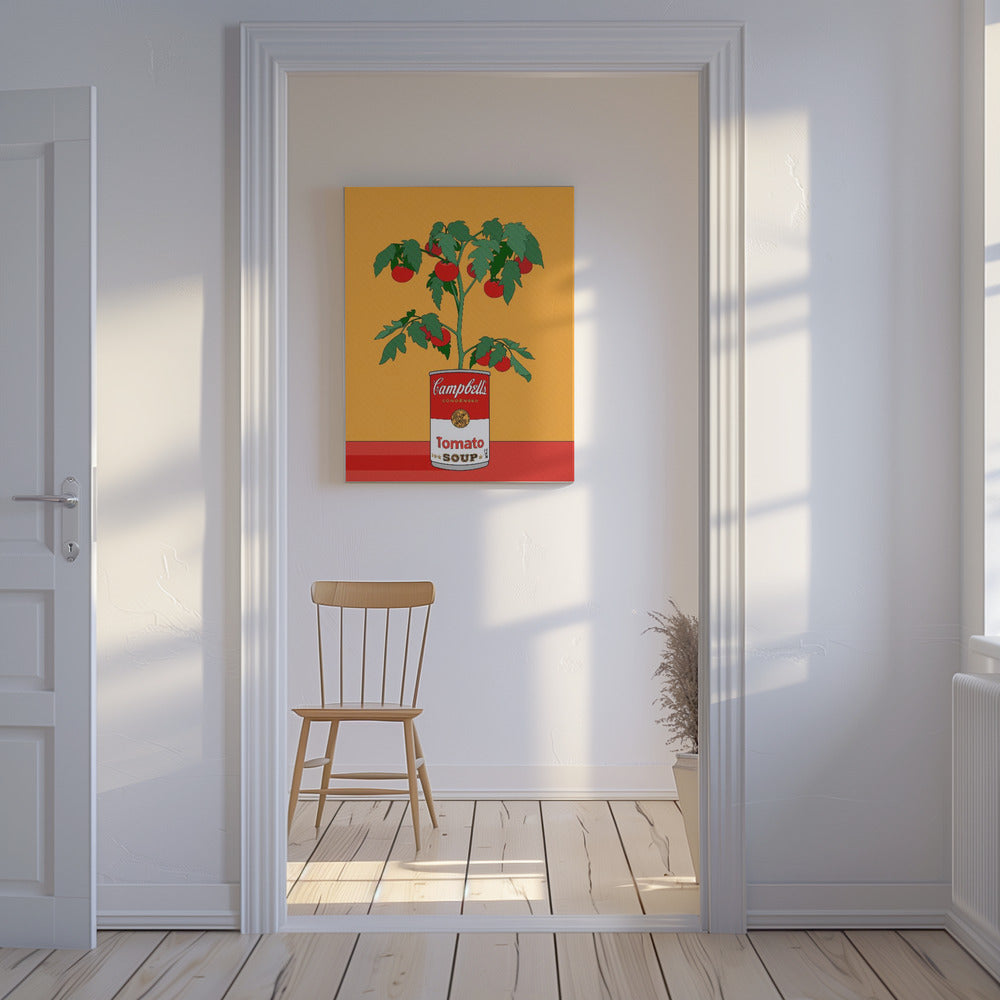 Campbells Soup Tomato Plant Retro Illustration | Canvas