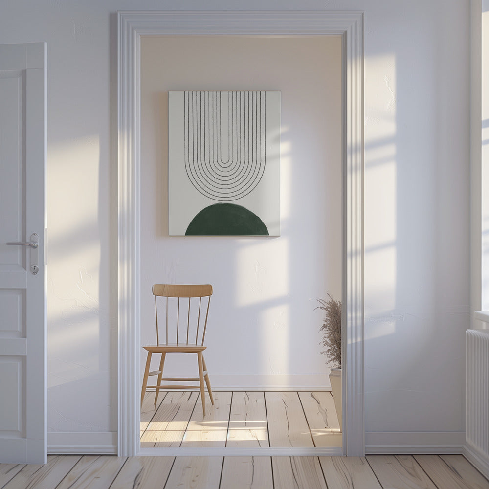 Green Mid Century Modern No.5 | Canvas