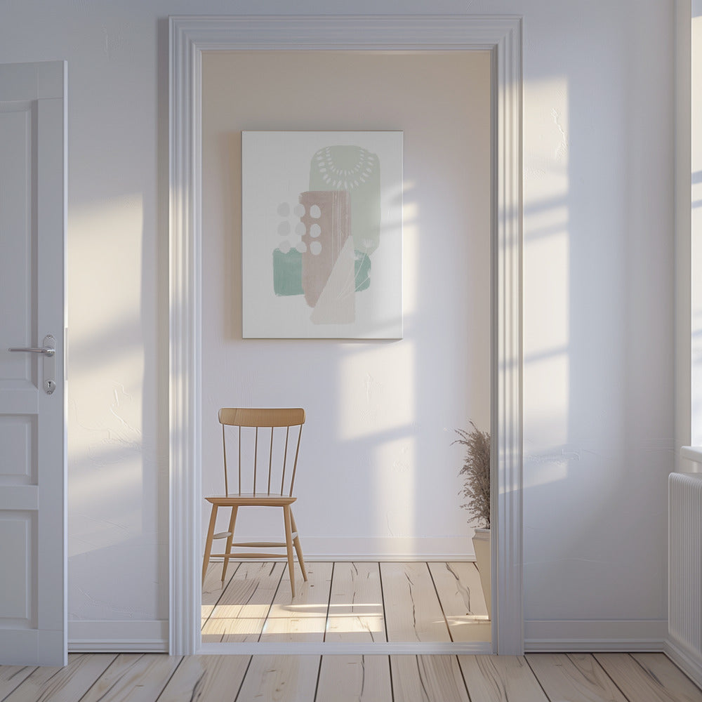 Pastel Green Shapes | Canvas