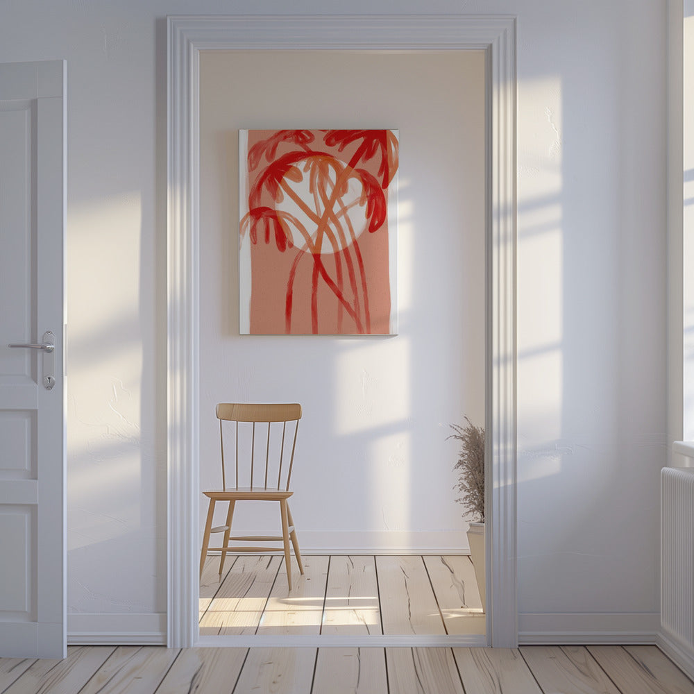 Crimson Palms | Canvas