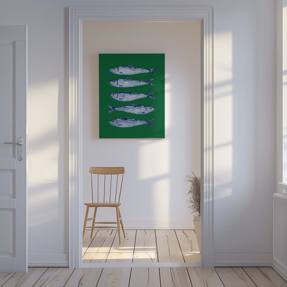 Sardines Forest Green | Canvas