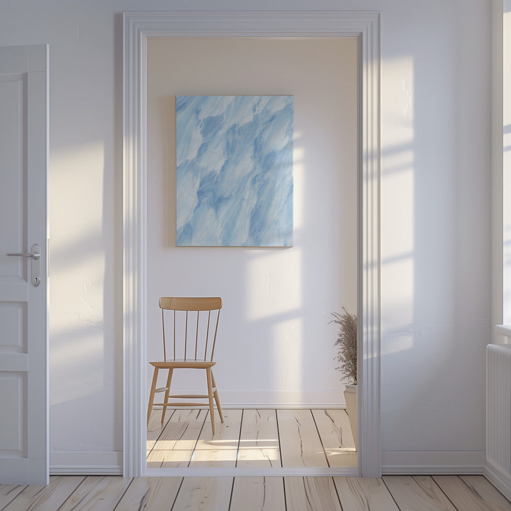 Light Blue And White Brushstrokes | Canvas