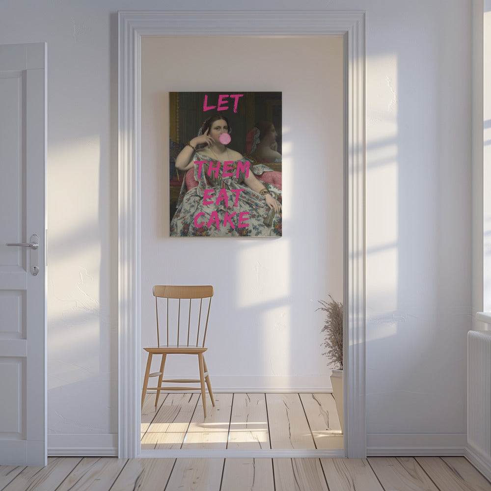 Let Them Eat Cake, Bubble Gum Vintage Portrait | Canvas
