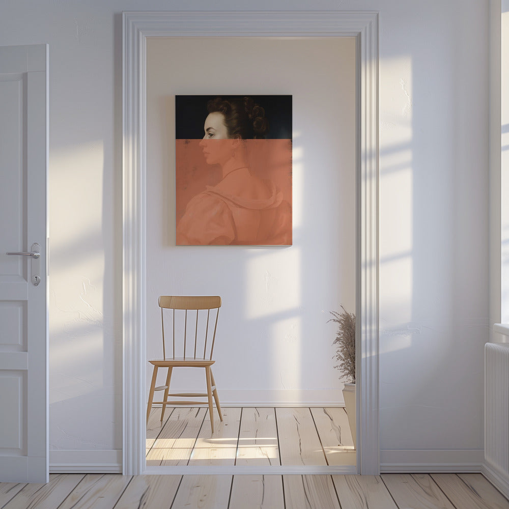 Altered Portrait of Woman Orange Modern Art | Canvas