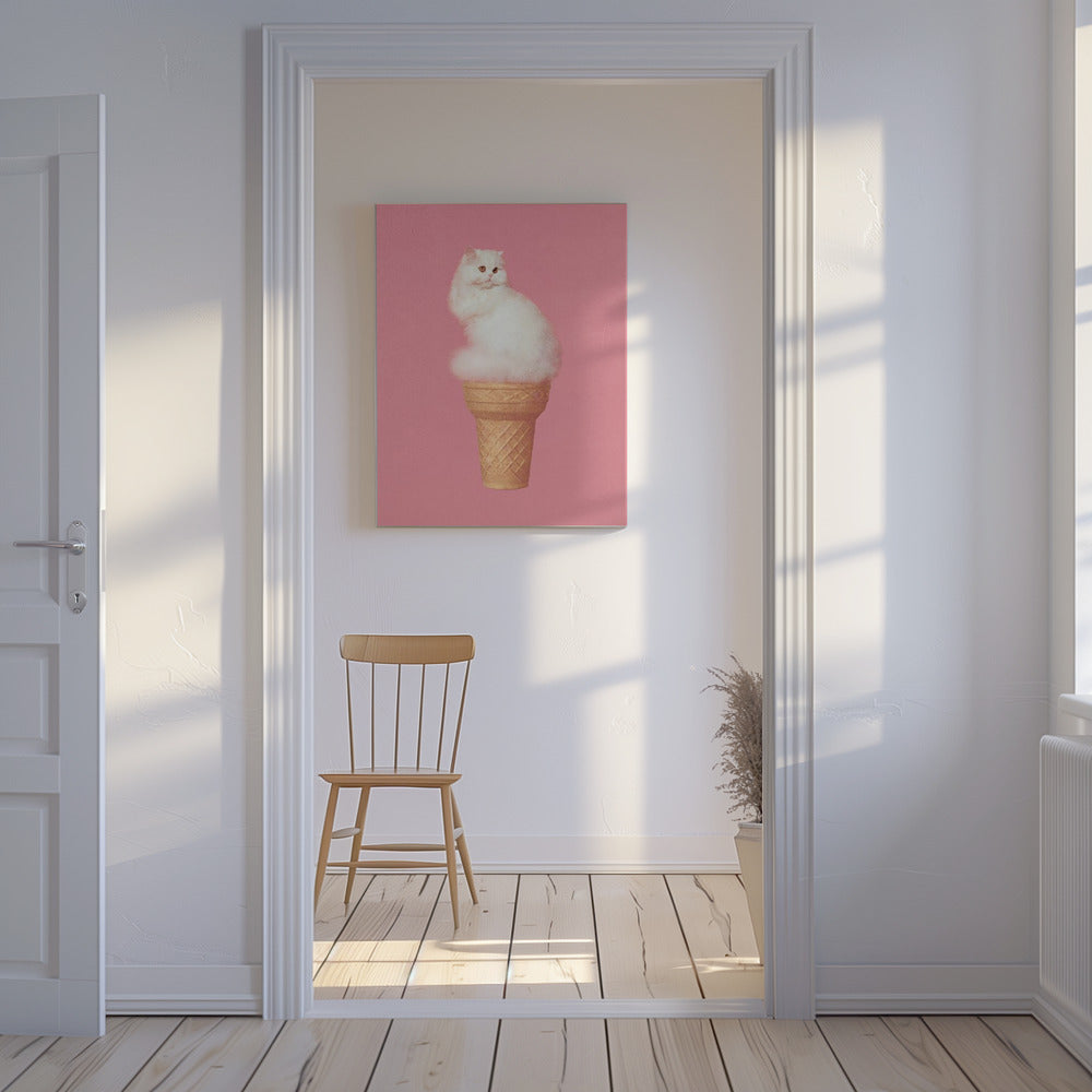 Cat Ice Cream - Pink | Canvas
