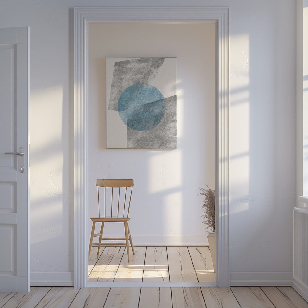 Blue Geometric Modern Object | Canvas