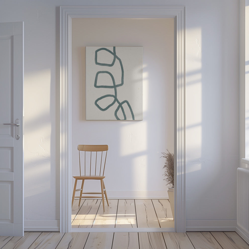 Fluid Teal Lines | Canvas