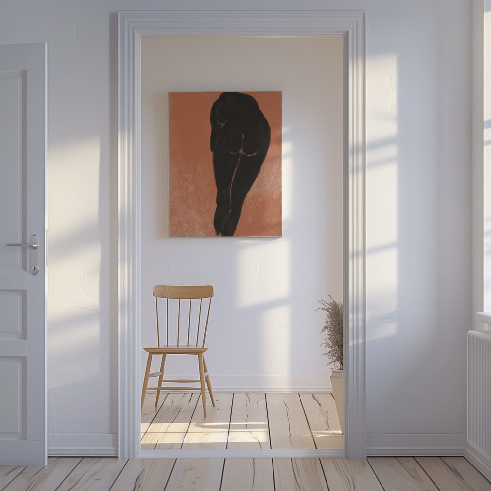 Bathing nude in black | Canvas