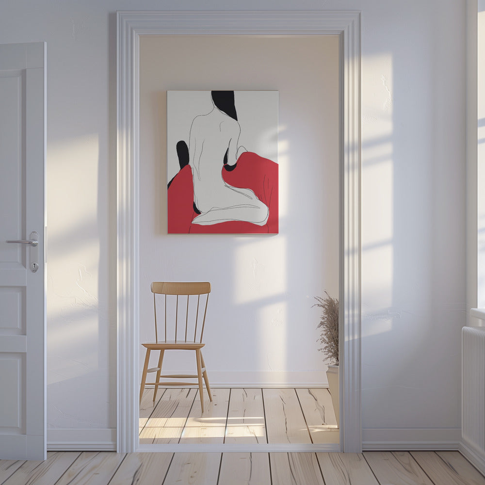 Nude Figure in a Dynamic Pose | Canvas