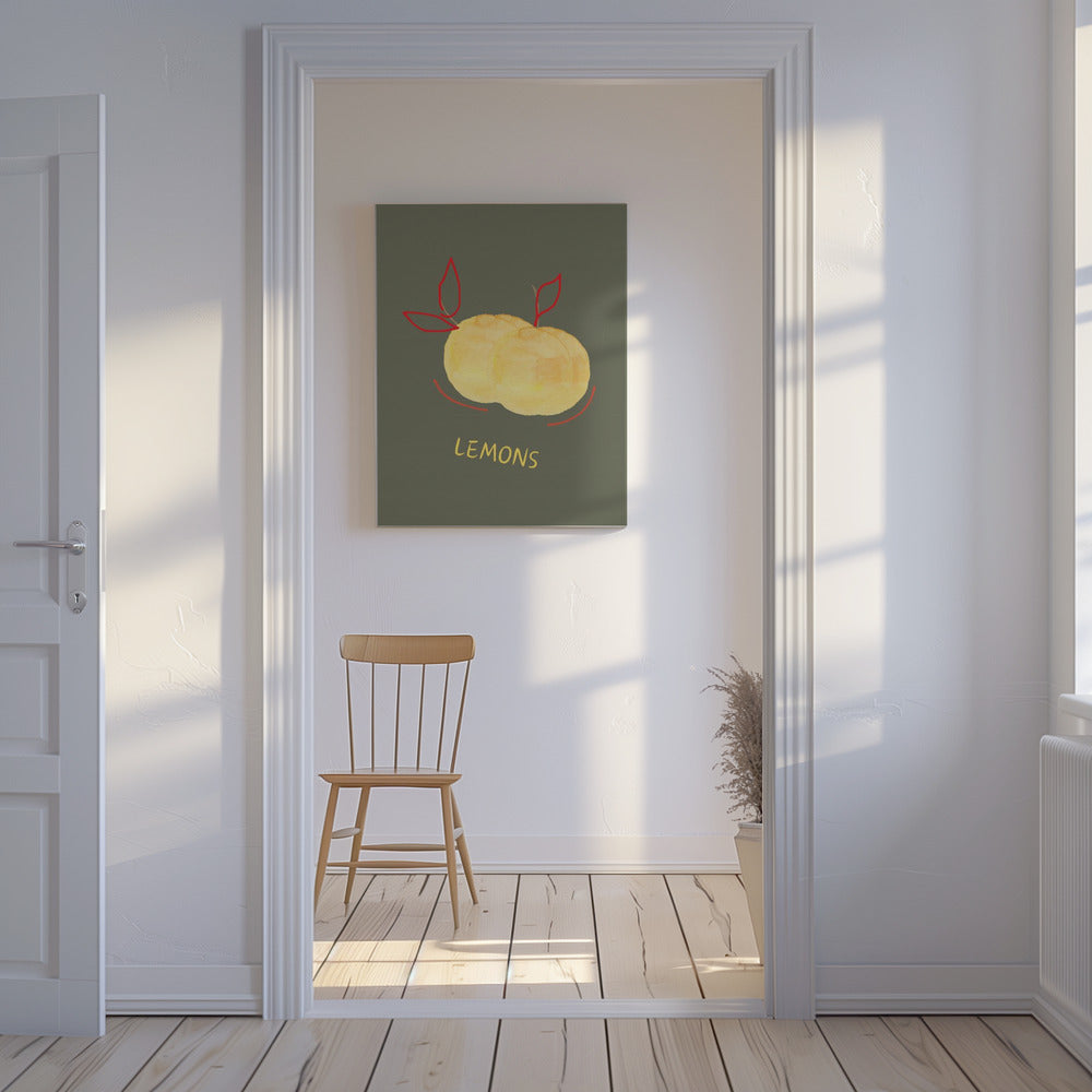 Lemons in Green | Canvas
