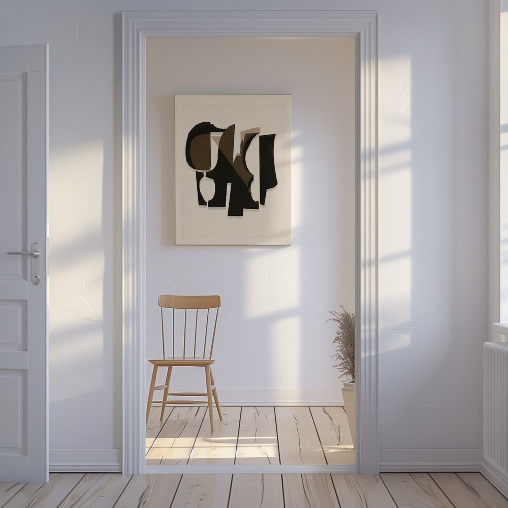 Black and White and Brown Relief 3 | Canvas