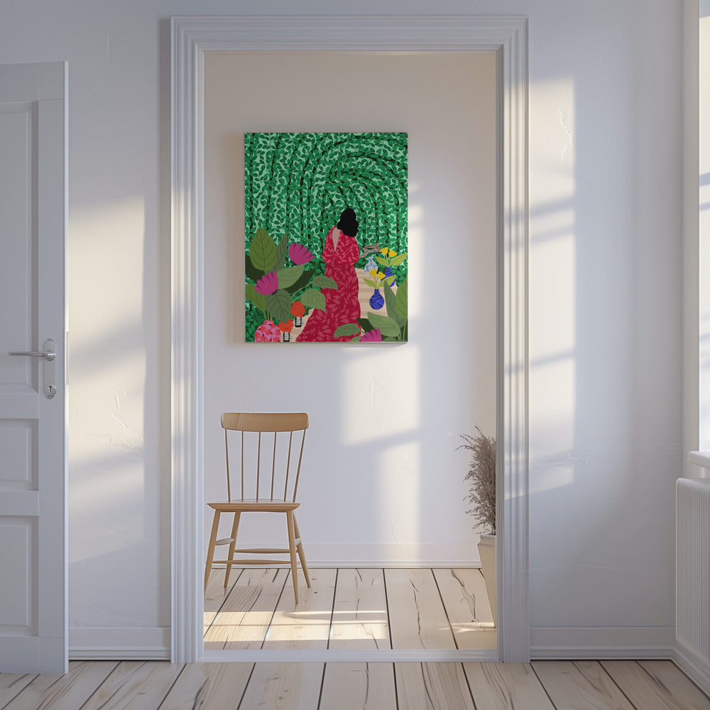 Girl At Her Garden | Canvas