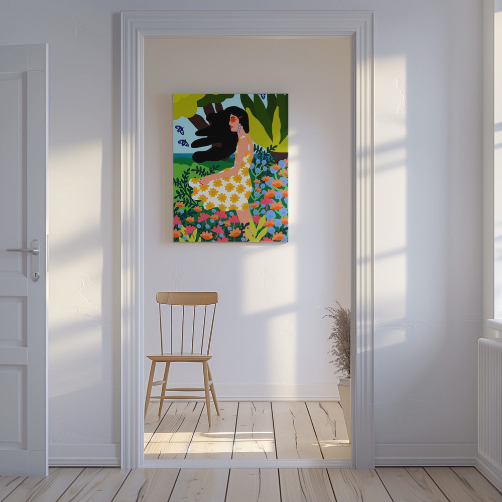 Floral Summer Girl | Canvas