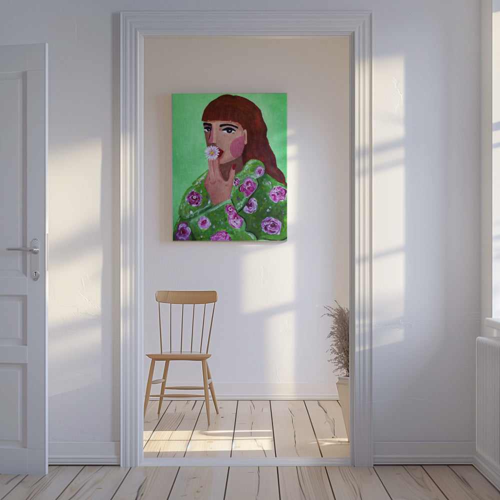 Woman Smoking a Flower | Canvas