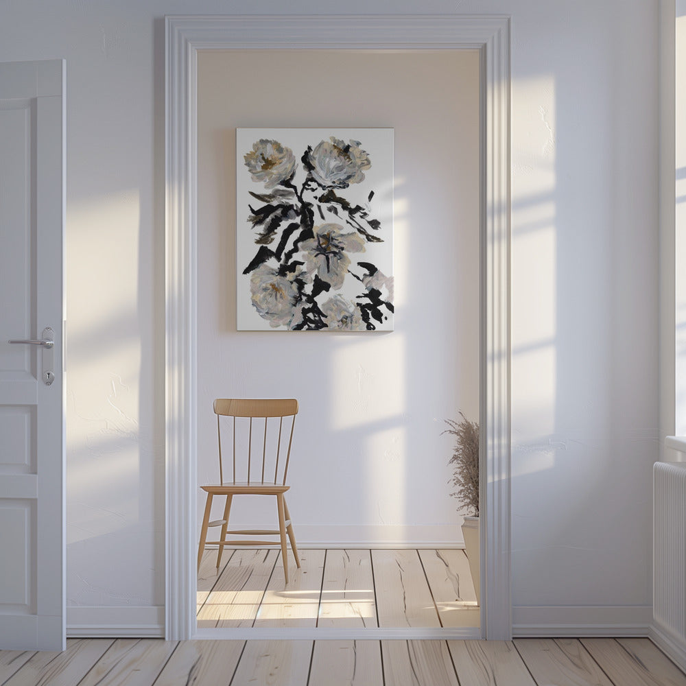 Le Jardin Botanique Black and White Flower | Canvas