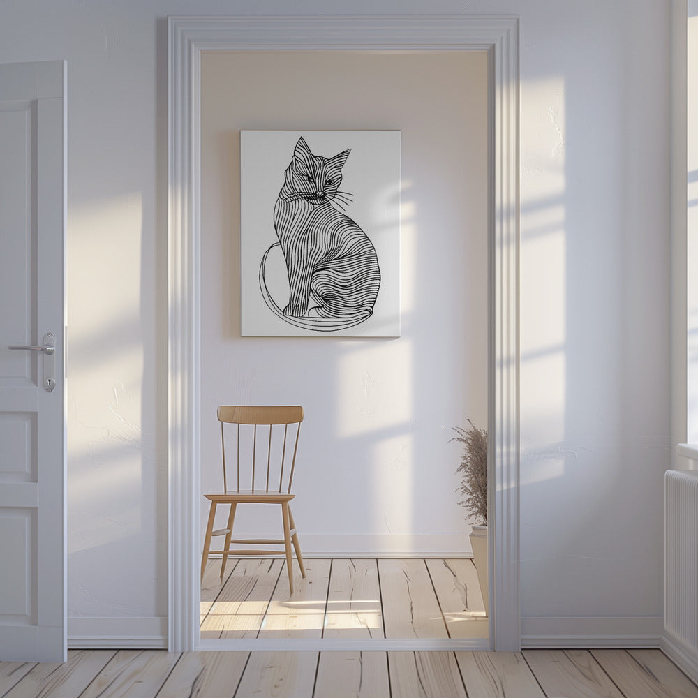 Lines art Cat | Canvas