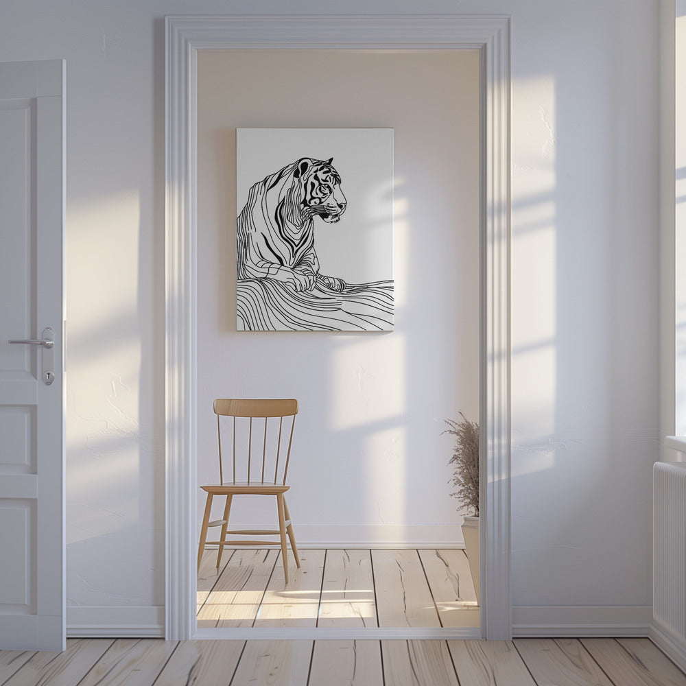 Lines art Tiger | Canvas