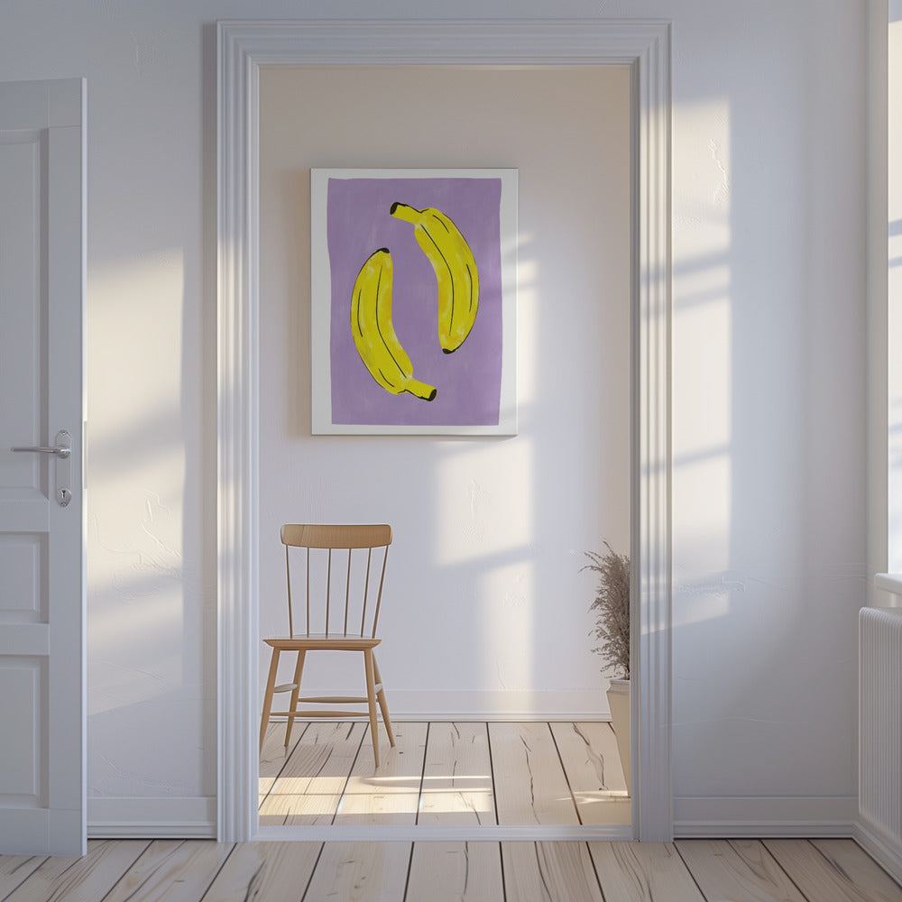 Two Vibrant Yellow Bananas | Canvas