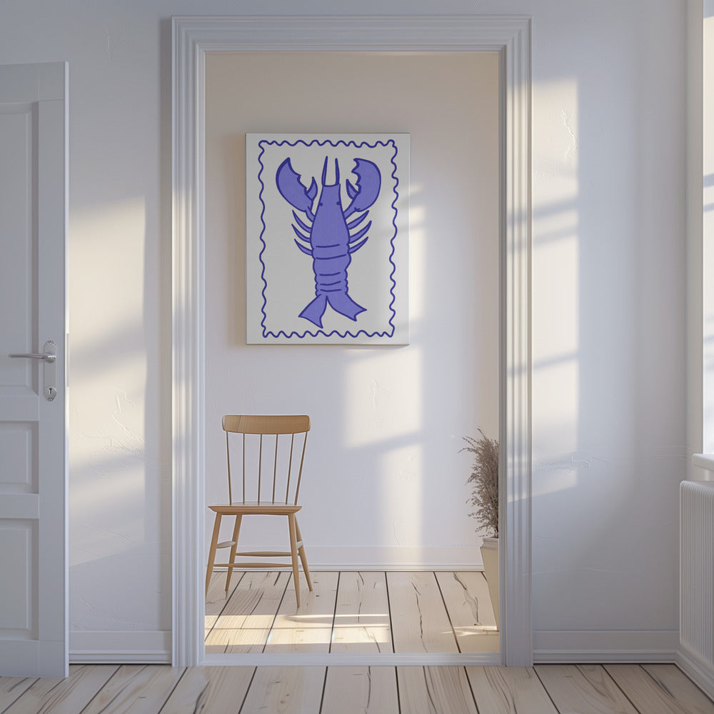 Purple Lobster Stamp | Canvas