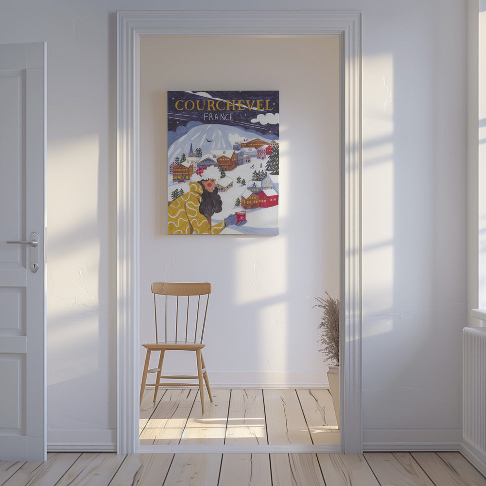 Travel Poster woman in France, Courchevel | Canvas