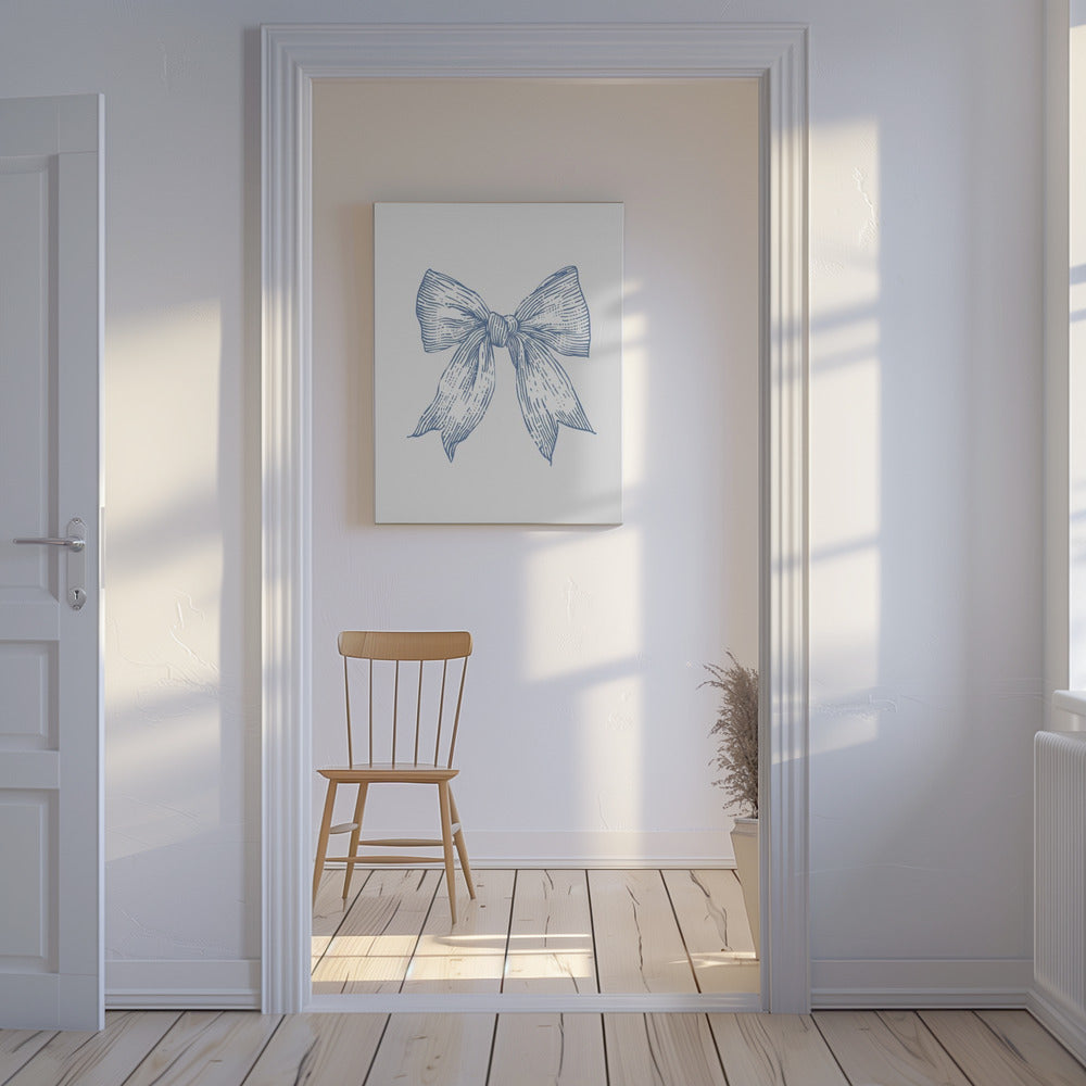Nautical Pale Blue Bow | Canvas