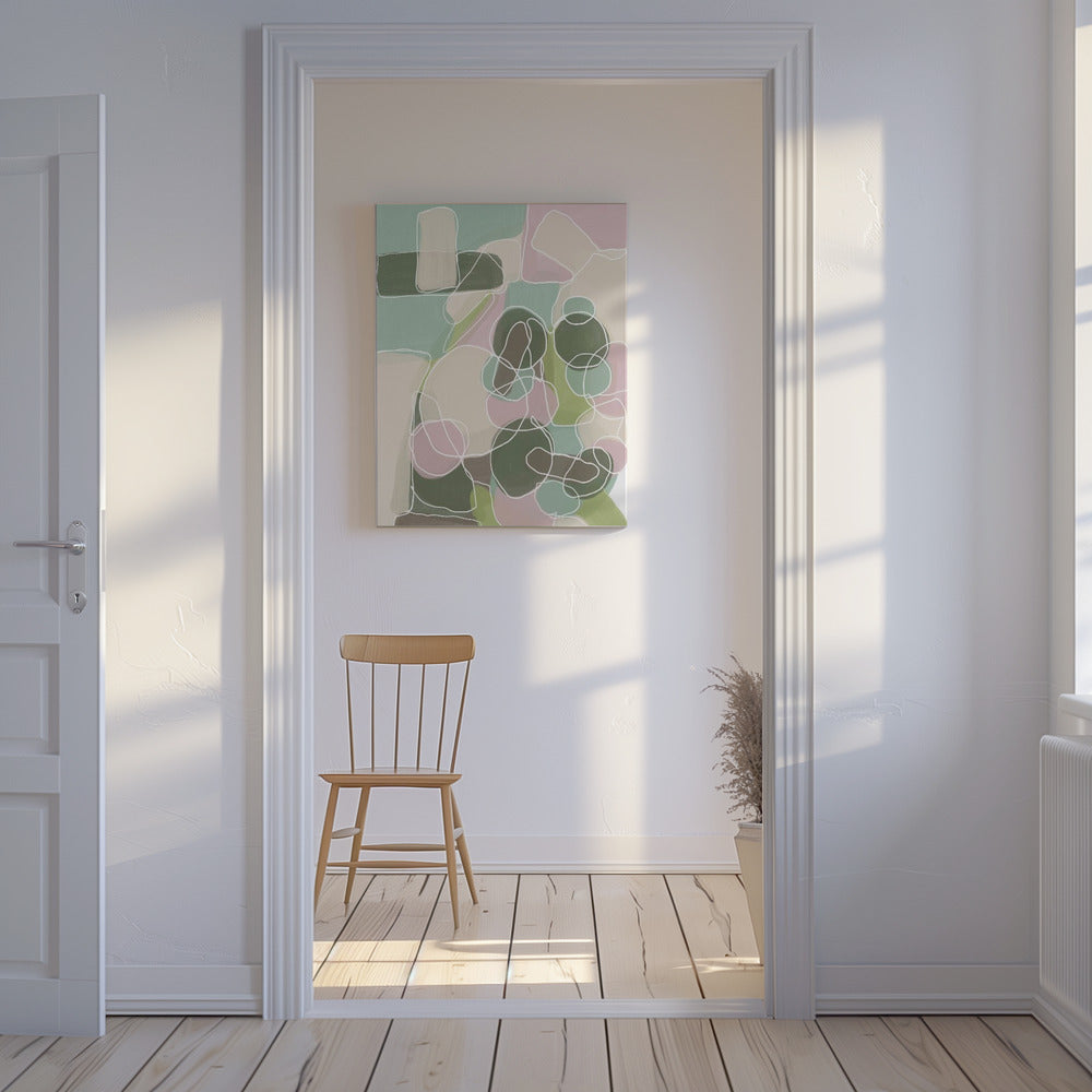 Abstract Green and Pink | Canvas