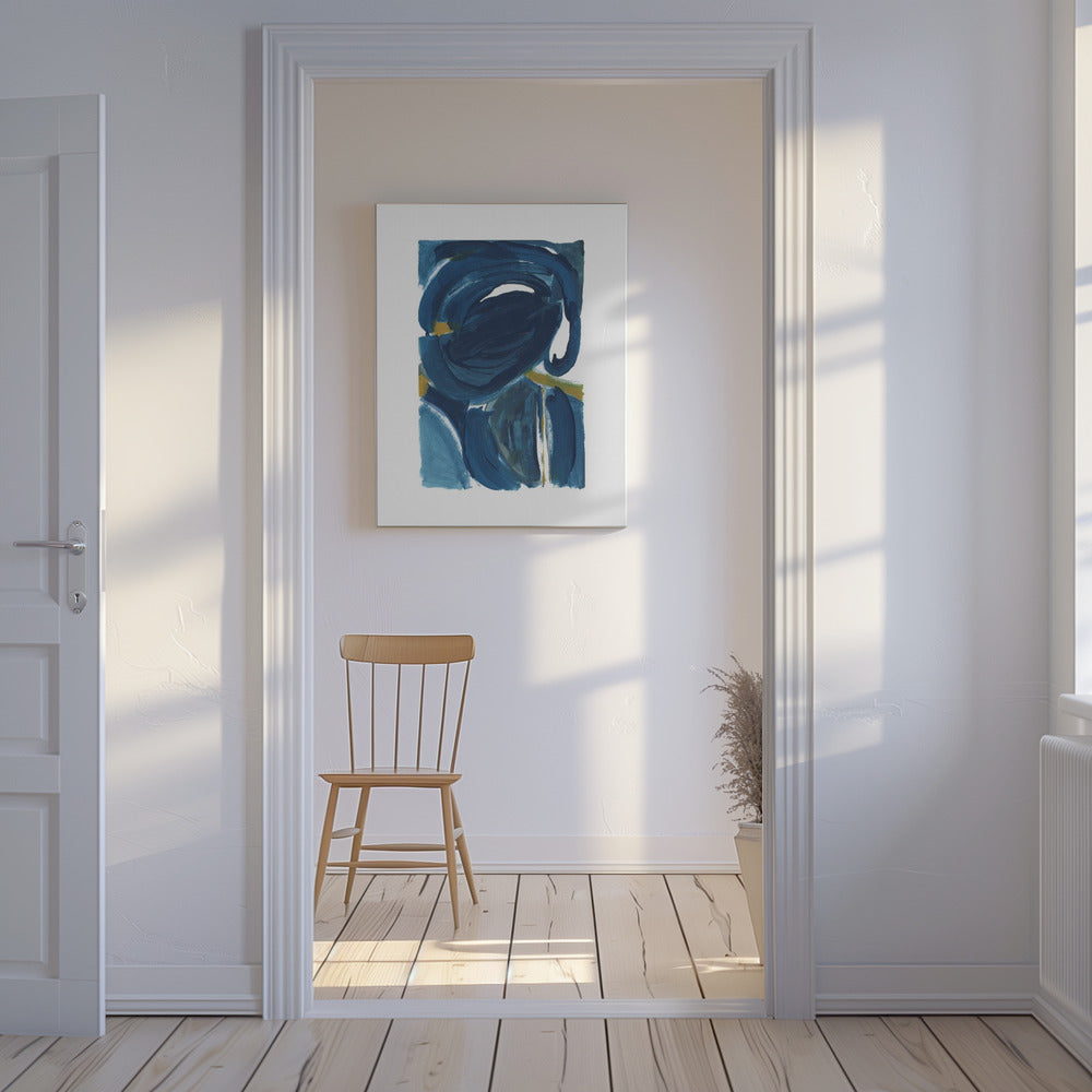 Navy Gold Abstract 2 | Canvas