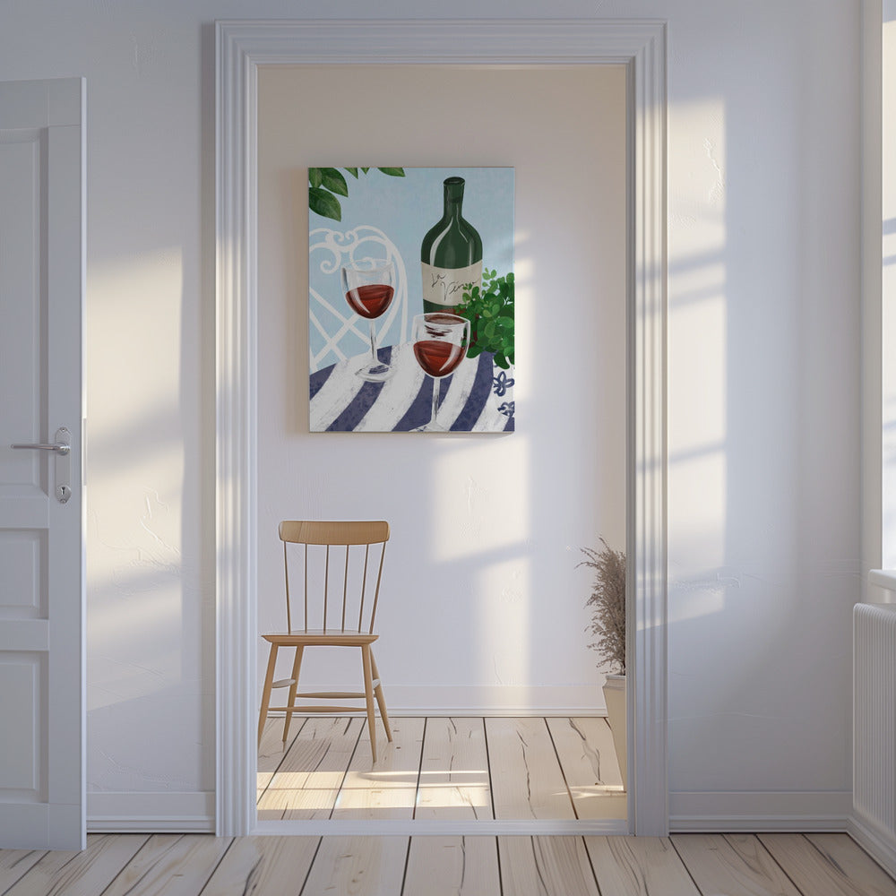 Red wine under the tree | Canvas