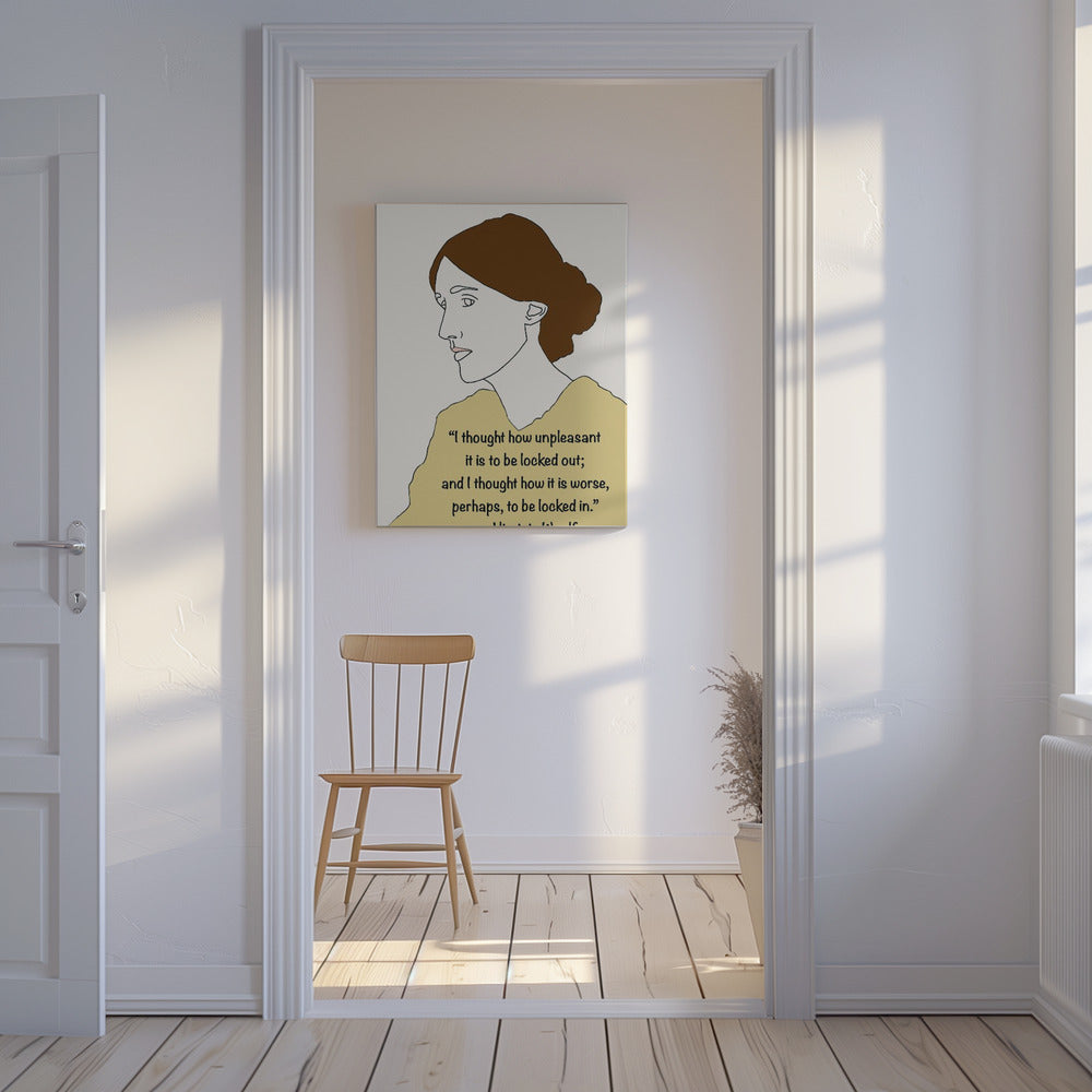 Virginia Woolf Art Yellow | Canvas
