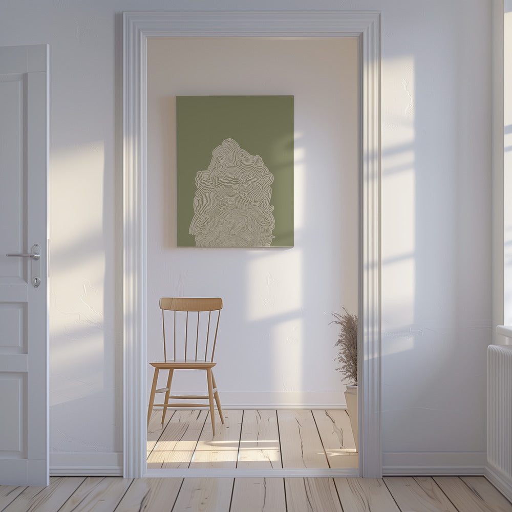 Line Drawing Green Abstract | Canvas