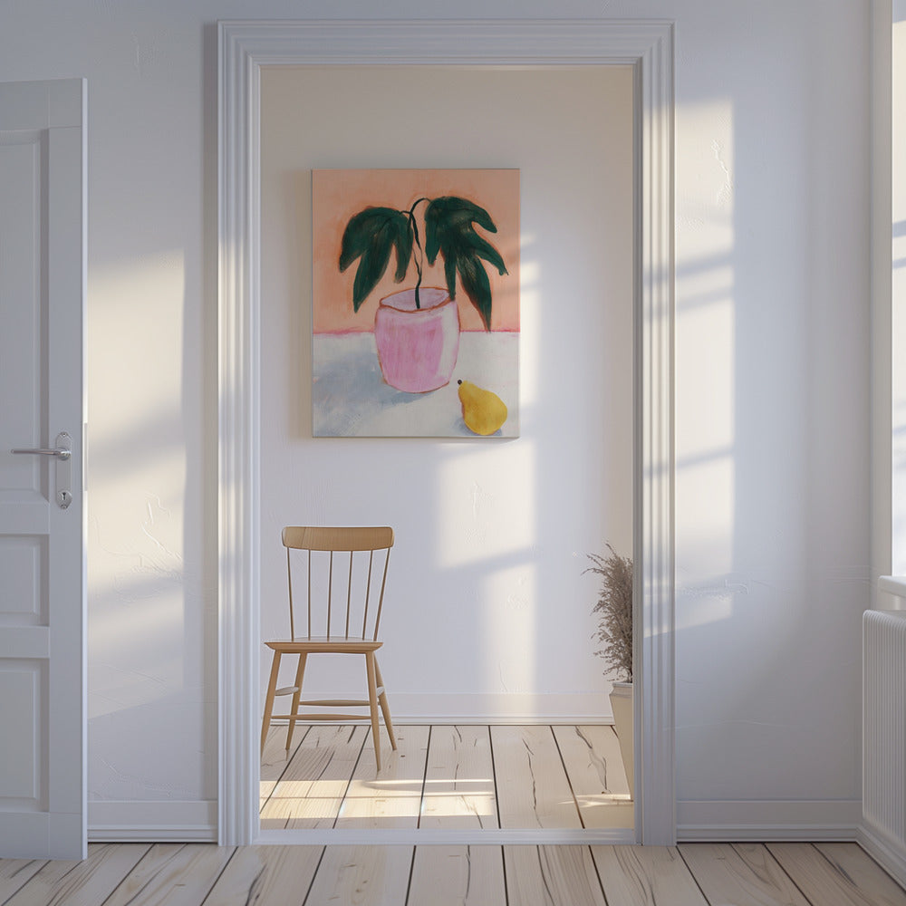Pink Pot, Yellow Pear | Canvas