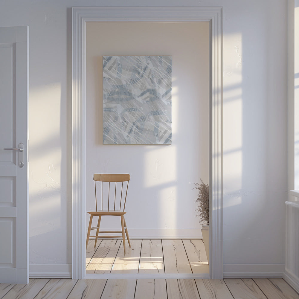 Calm Grey White Abstract 1 | Canvas