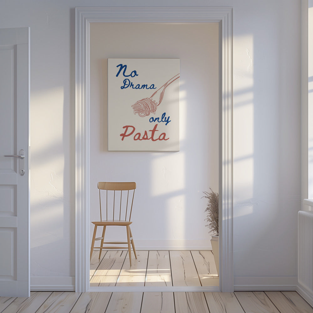 No drama only pasta, Illustration + Text | Canvas