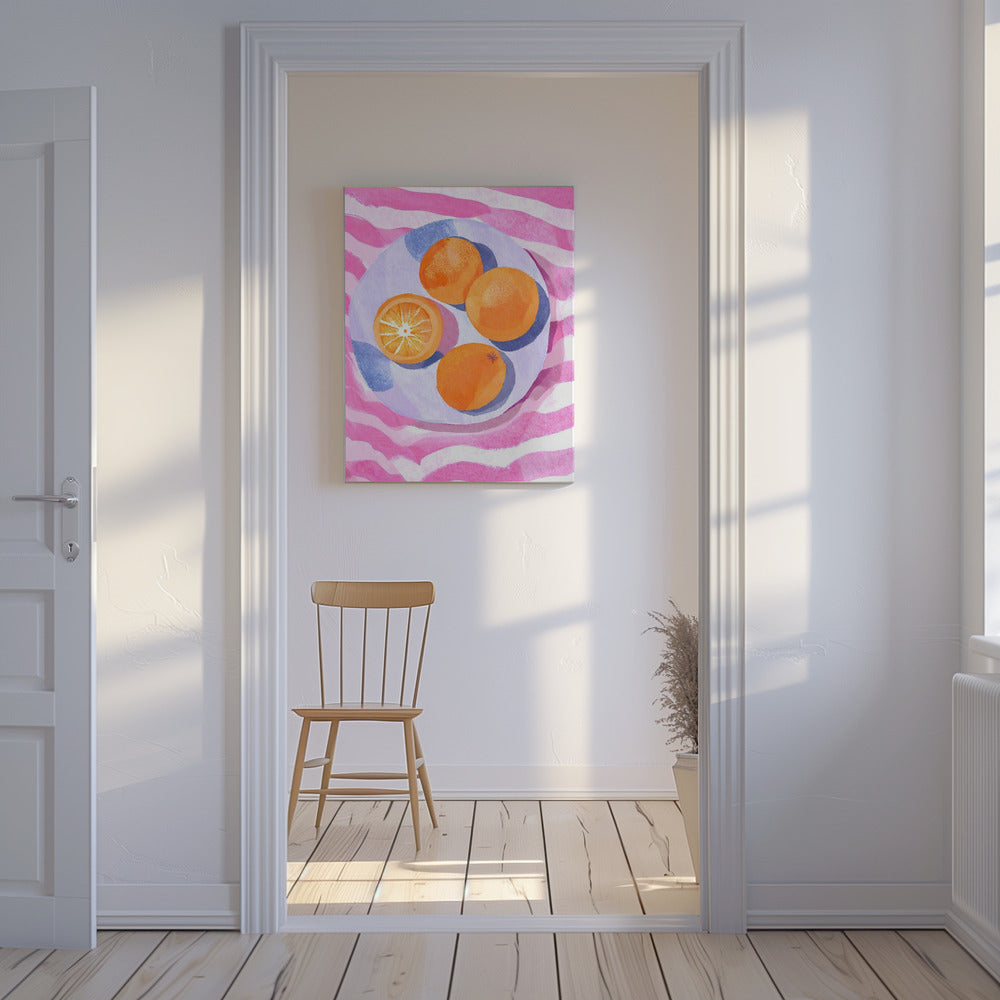 Orangen auf Teller | Canvas
